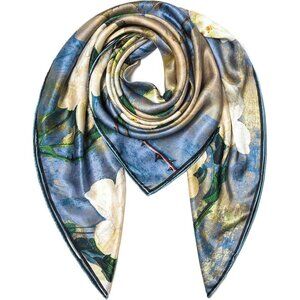 Mulberry Silk Brown Scarf 43 Inch Large Square Shawl Womens Oversized Headband